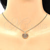 Juego de Arete y Dije de Adulto 10.156.0274.2 Oro Laminado, Diseño de Corazón, con Granate Micro Pave, Pulido, Tono Dorado