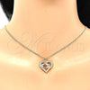 Collares con Dije 04.156.0337.20 Oro Laminado, Diseño de Corazón y Manos, con Blanca Micro Pave, Pulido, Tono Dorado (02 MM Thickness, 20 Inches Length)