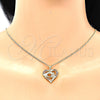 Collares con Dije 04.156.0337.2.20 Oro Laminado, Diseño de Corazón y Manos, con Granate Micro Pave, Pulido, Tono Dorado (02 MM Thickness, 20 Inches Length)