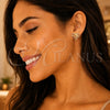 Arete Dormilona 02.156.0390.2 Oro Laminado, Diseño de Corazón y Manos, con Granate Micro Pave, Pulido, Tono Dorado
