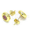 Arete Dormilona 02.156.0477.1 Oro Laminado, con Rubi Micro Pave, Pulido, Tono Dorado
