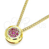 Collares con Dije 04.156.0338.1.20 Oro Laminado, con Rubi Micro Pave, Pulido, Tono Dorado (02 MM Thickness, 20 Inches Length)