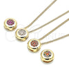Collares con Dije 04.156.0338.2.20 Oro Laminado, con Granate Micro Pave, Pulido, Tono Dorado (02 MM Thickness, 20 Inches Length)