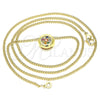 Collares con Dije 04.156.0338.3.20 Oro Laminado, con Multicolor Micro Pave, Pulido, Tono Dorado (02 MM Thickness, 20 Inches Length)