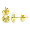 Arete Dormilona 02.156.0478 Oro Laminado, con Micro Pave Blanca, Pulido, Tono Dorado