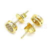 Arete Dormilona 02.156.0478.1 Oro Laminado, con Rubi Micro Pave, Pulido, Tono Dorado