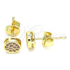 Arete Dormilona 02.156.0478.1 Oro Laminado, con Rubi Micro Pave, Pulido, Tono Dorado
