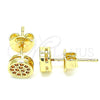 Arete Dormilona 02.156.0478.2 Oro Laminado, con Granate Micro Pave, Pulido, Tono Dorado