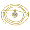Collares con Dije 04.156.0339.1.20 Oro Laminado, con Rubi Micro Pave, Pulido, Tono Dorado (02 MM Thickness, 20 Inches Length)