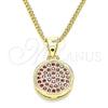 Collares con Dije 04.156.0339.1.20 Oro Laminado, con Rubi Micro Pave, Pulido, Tono Dorado (02 MM Thickness, 20 Inches Length)