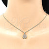 Collares con Dije 04.156.0339.2.20 Oro Laminado, con Granate Micro Pave, Pulido, Tono Dorado (02 MM Thickness, 20 Inches Length)