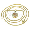 Collares con Dije 04.156.0339.2.20 Oro Laminado, con Granate Micro Pave, Pulido, Tono Dorado (02 MM Thickness, 20 Inches Length)