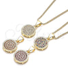 Collares con Dije 04.156.0339.2.20 Oro Laminado, con Granate Micro Pave, Pulido, Tono Dorado (02 MM Thickness, 20 Inches Length)