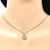 Collares con Dije 04.156.0339.3.20 Oro Laminado, con Multicolor Micro Pave, Pulido, Tono Dorado (02 MM Thickness, 20 Inches Length)