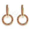 Argolla Huggie 02.284.0031.1.15 Oro Laminado, con Granate Micro Pave, Pulido, Tono Dorado