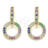 Argolla Huggie 02.284.0031.3.15 Oro Laminado, con Multicolor Micro Pave, Pulido, Tono Dorado