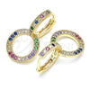 Argolla Huggie 02.284.0031.3.15 Oro Laminado, con Multicolor Micro Pave, Pulido, Tono Dorado