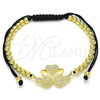 Pulsera Bolo Ajustable 03.299.0072.11 Oro Laminado, Diseño de Cisne y Corazón, con Blanca Micro Pave, Pulido, Tono Dorado (04 MM Thickness, 11 Inches Length)
