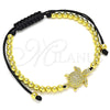 Pulsera Bolo Ajustable 03.299.0073.11 Oro Laminado, Diseño de Tortuga y Bola, con Blanca Micro Pave, Pulido, Tono Dorado (04 MM Thickness, 11 Inches Length)