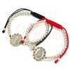 Pulsera Bolo Ajustable 03.299.0074.11 Oro Laminado, Diseño de Guadalupe y Bola, con Multicolor Micro Pave, Pulido, Tono Dorado (04 MM Thickness, 11 Inches Length)