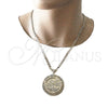 Dije Religioso 05.253.0107 Oro Laminado, Diseño de Moneda Centenario y Angel, Pulido, Tono Dorado