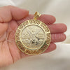 Dije Religioso 05.253.0107 Oro Laminado, Diseño de Moneda Centenario y Angel, Pulido, Tono Dorado