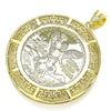 Dije Religioso 05.253.0107 Oro Laminado, Diseño de Moneda Centenario y Angel, Pulido, Tono Dorado