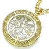 Dije Religioso 05.253.0107 Oro Laminado, Diseño de Moneda Centenario y Angel, Pulido, Tono Dorado