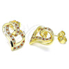 Arete Dormilona 02.195.0128.1 Oro Laminado, Diseño de Corazón, con Granate and Blanca Micro Pave, Pulido, Tono Dorado