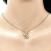 Juego de Arete y Dije de Adulto 10.233.0044.1 Oro Laminado, Diseño de Corazón, con Granate and Blanca Micro Pave, Pulido, Tono Dorado