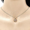 Juego de Arete y Dije de Adulto 10.233.0045.1 Oro Laminado, Diseño de Corazón, con Blanca Micro Pave, Pulido, Tono Dorado