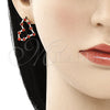 Juego de Arete y Dije de Adulto 10.351.0014.1 Oro Laminado, Diseño de Corazón, con Granate Cristal, Pulido, Tono Dorado