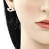 Juego de Arete y Dije de Adulto 10.351.0016 Oro Laminado, con Negro and Blanca Cristal, Pulido, Tono Dorado