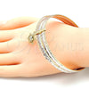 Aro Semanario 07.253.0013.06 Oro Laminado, Diseño de Tortuga, con Zirconia Cubica Blanca, Diamantado, Tres Tonos (Grosor 02 MM, Talla 6 (2,75 de Diámetro))