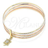 Aro Semanario 07.253.0013.06 Oro Laminado, Diseño de Tortuga, con Zirconia Cubica Blanca, Diamantado, Tres Tonos (Grosor 02 MM, Talla 6 (2,75 de Diámetro))