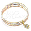 Aro Semanario 07.253.0013.06 Oro Laminado, Diseño de Tortuga, con Zirconia Cubica Blanca, Diamantado, Tres Tonos (Grosor 02 MM, Talla 6 (2,75 de Diámetro))