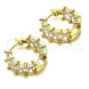 Argolla Huggie 02.210.0435.20 Oro Laminado, con Blanca Zirconia Cubica, Pulido, Tono Dorado