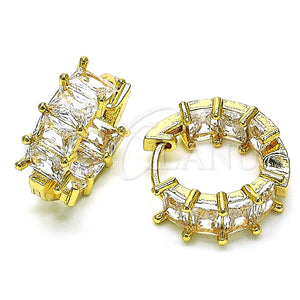 Argolla Huggie 02.210.0435.20 Oro Laminado, con Blanca Zirconia Cubica, Pulido, Tono Dorado