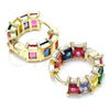 Argolla Huggie 02.210.0435.1.20 Oro Laminado, con Multicolor Zirconia Cubica, Pulido, Tono Dorado