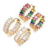 Argolla Huggie 02.210.0437.1.20 Oro Laminado, Diseño de Baguette, con Multicolor Zirconia Cubica, Pulido, Tono Dorado
