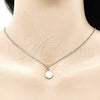 Juego de Arete y Dije de Adulto 10.379.0016 Oro Laminado, con Marfil Perla, Pulido, Tono Dorado