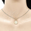 Juego de Arete y Dije de Adulto 10.379.0021 Oro Laminado, con Marfil Perla, Pulido, Tono Dorado