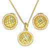 Juego de Arete y Dije de Adulto 10.379.0021 Oro Laminado, con Marfil Perla, Pulido, Tono Dorado