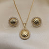 Juego de Arete y Dije de Adulto 10.379.0021 Oro Laminado, con Marfil Perla, Pulido, Tono Dorado