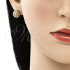 Arete Dormilona 02.344.0017.2 Oro Laminado, con Granate and Blanca Micro Pave, Pulido, Tono Dorado