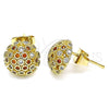 Arete Dormilona 02.344.0017.2 Oro Laminado, con Granate and Blanca Micro Pave, Pulido, Tono Dorado