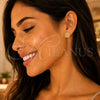 Arete Dormilona 02.344.0070.1 Oro Laminado, Diseño de Corazón, con Granate and Blanca Micro Pave, Pulido, Tono Dorado