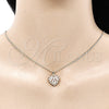 Collares con Dije 04.344.0034.1.20 Oro Laminado, Diseño de Corazón, con Granate and Blanca Micro Pave, Pulido, Tono Dorado (02 MM Thickness, 20 Inches Length)