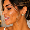 Arete Dormilona 02.344.0024.1 Oro Laminado, Diseño de Corazón y Amor, con Granate and Blanca Micro Pave, Pulido, Tono Dorado