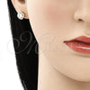 Arete Dormilona 02.344.0078 Oro Laminado, con Blanca Micro Pave, Pulido, Tono Dorado